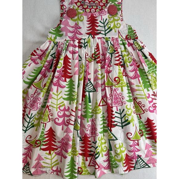 Jelly The Pug Christmas Tree Dress Girls Size 6 Smocked Layered Flowy Christmas - Picture 3 of 12